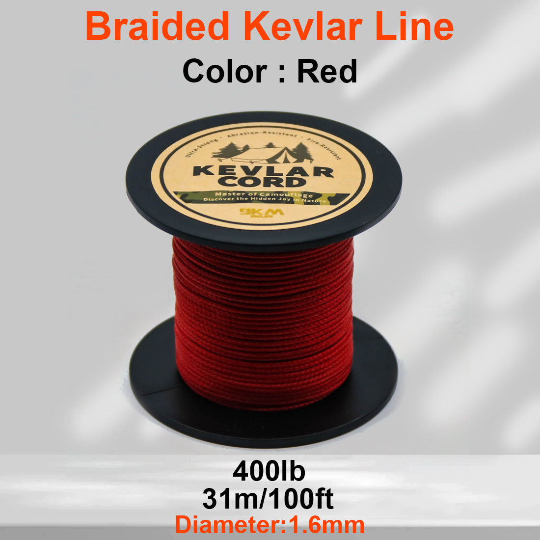 150lb-1500lb Red Braided Kevlar Line