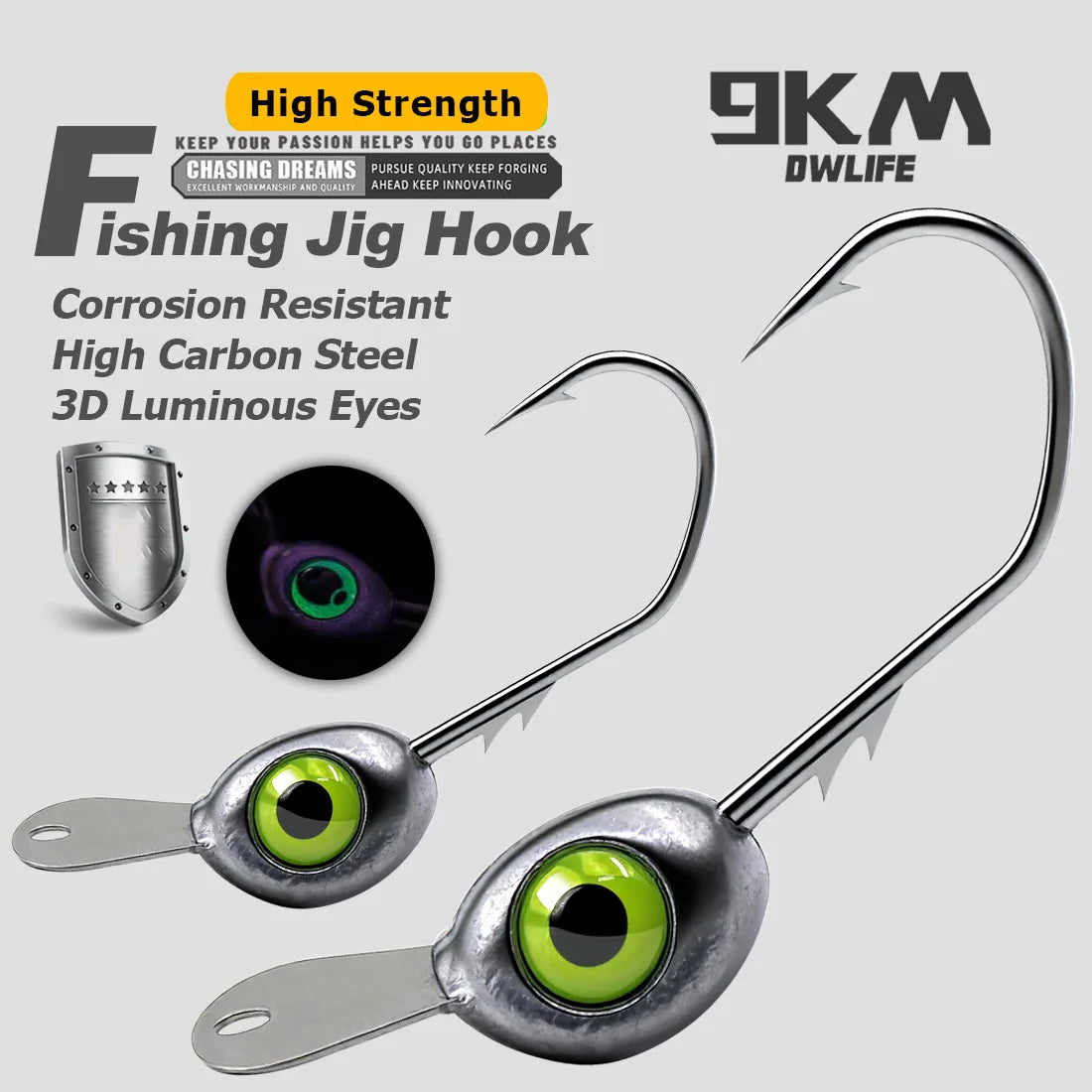 10pcs Shaky Head Jigs Hook with Front Tongue Plate 3.5-10g
