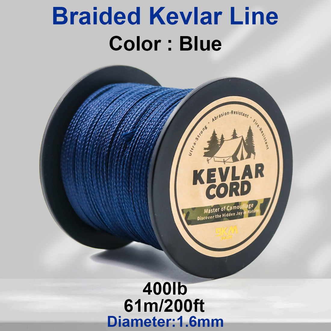 150lb-1500lb Blue Braided Kevlar Line