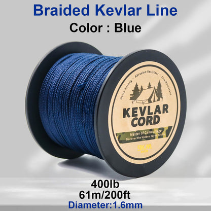 150lb-1500lb Blue Braided Kevlar Line
