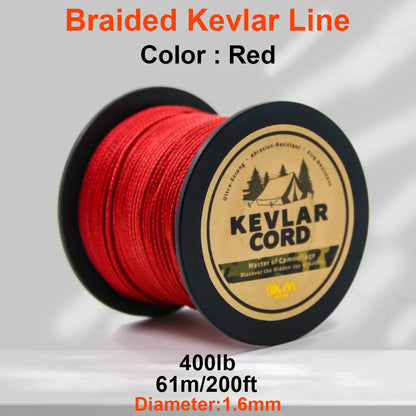 150lb-1500lb Red Braided Kevlar Line