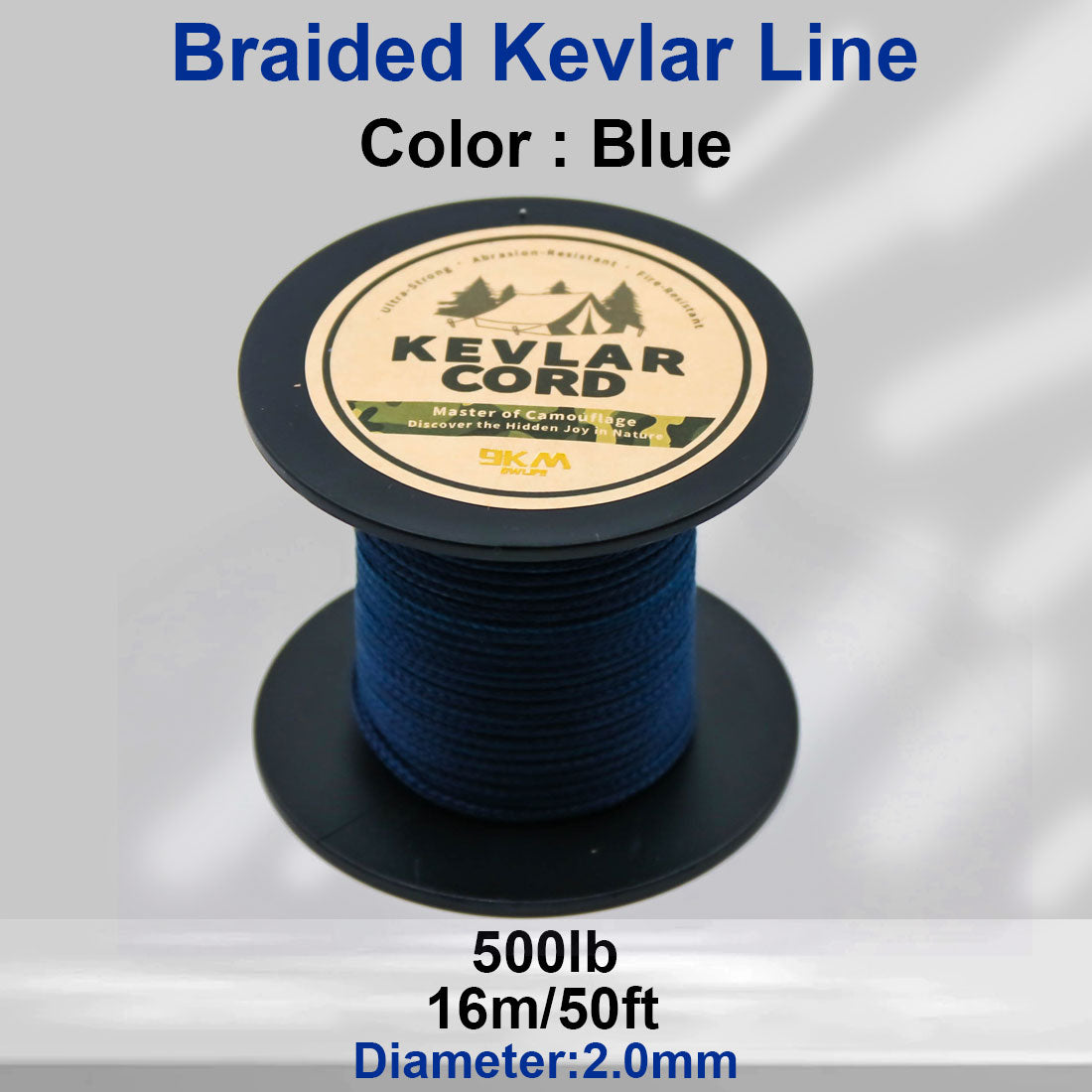 150lb-1500lb Blue Braided Kevlar Line