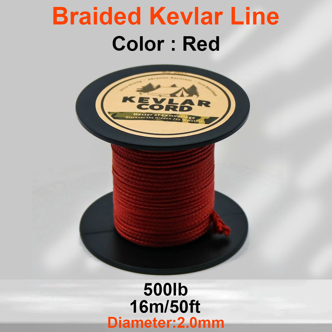 150lb-1500lb Red Braided Kevlar Line