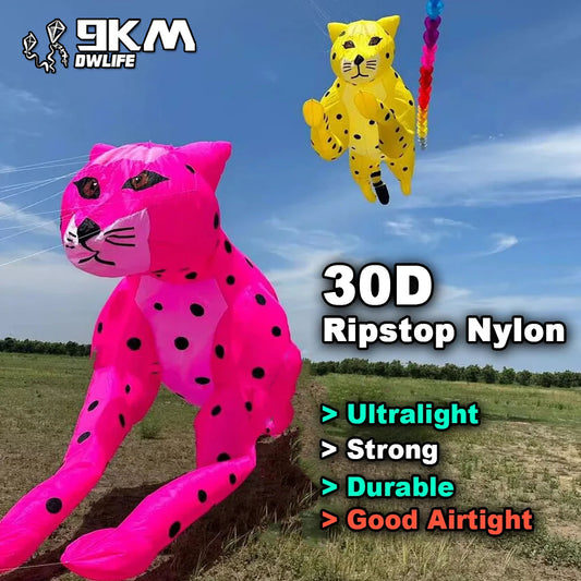 9KM 10m Leopard Kite Line Laundry Kite Pendant Soft Inflatable Show Kite