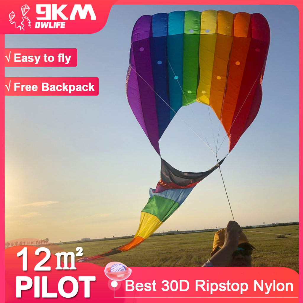 12㎡ Flow Forms Pilot Lifter Kite Single Line Parafoil Kite 30D Ripstop Nylon with Bag