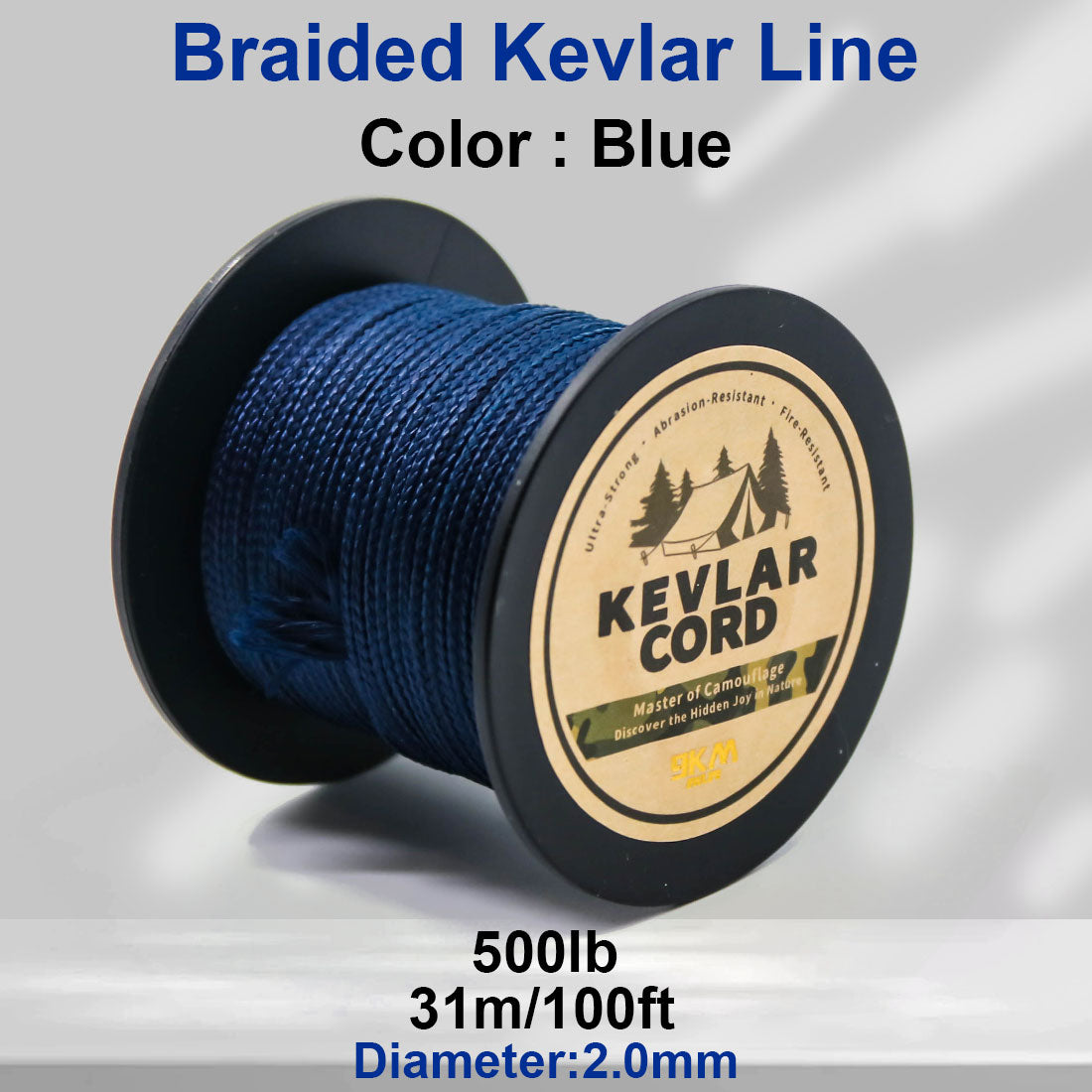 150lb-1500lb Blue Braided Kevlar Line