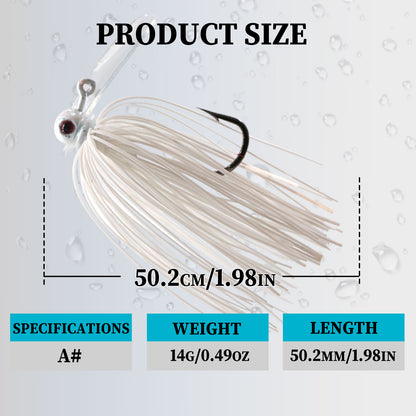 Chatterbait Jig Lure Rubber Jig Lure with PVC Blade
