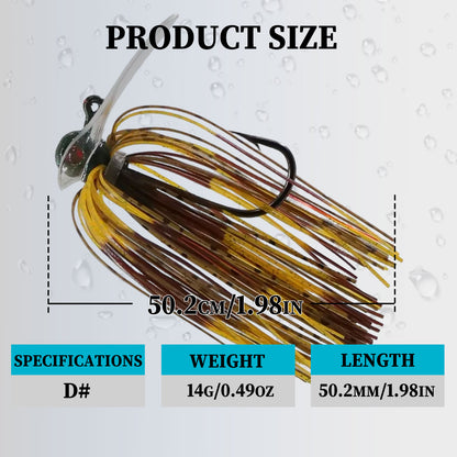 Chatterbait Jig Lure Rubber Jig Lure with PVC Blade