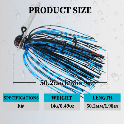 Chatterbait Jig Lure Rubber Jig Lure with PVC Blade