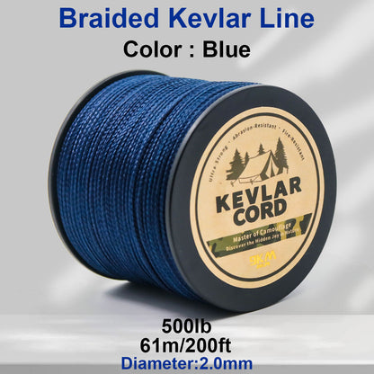 150lb-1500lb Blue Braided Kevlar Line