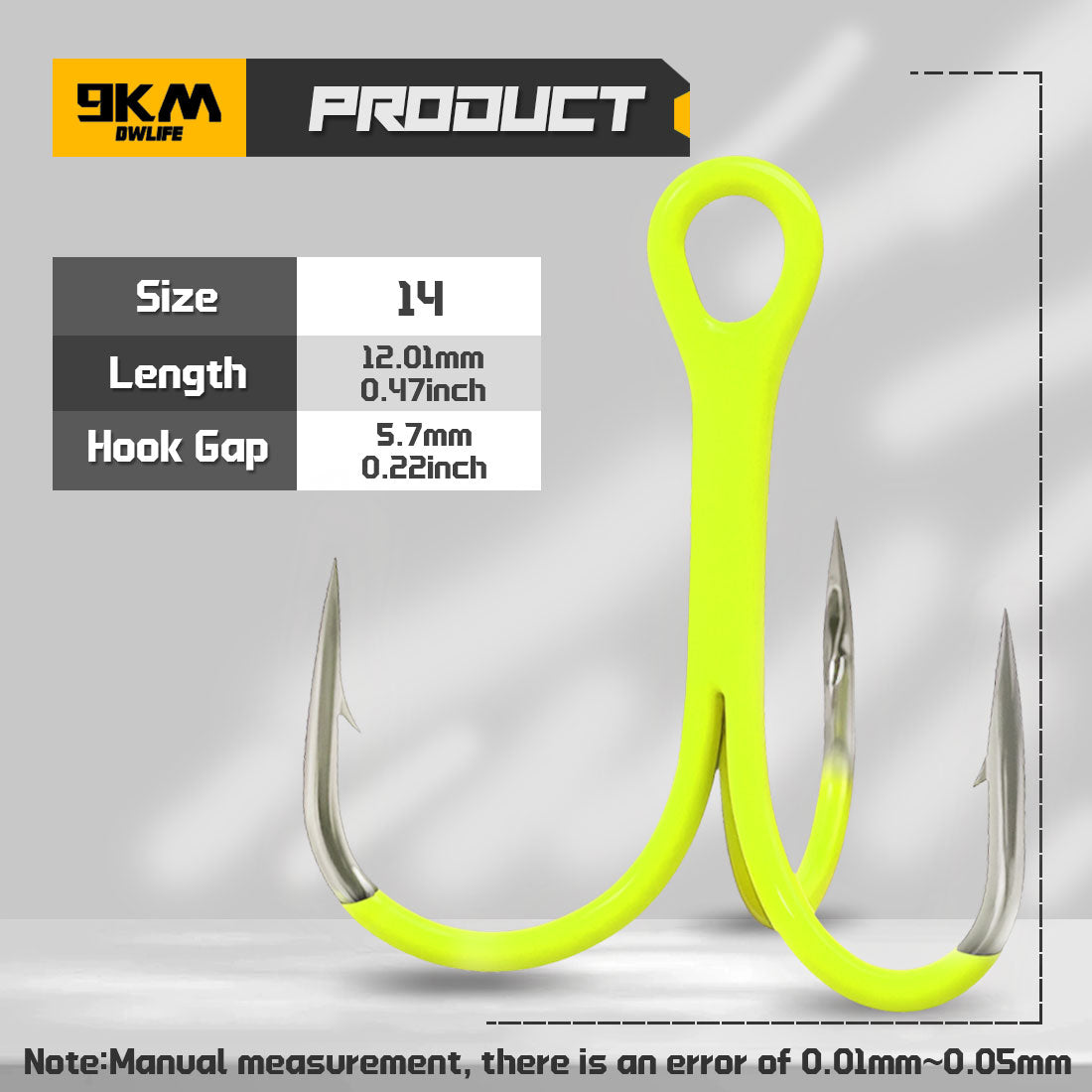 Triple Hook Treble Hooks 2X Strong Fluorescent Green Ultra Violet (UV)