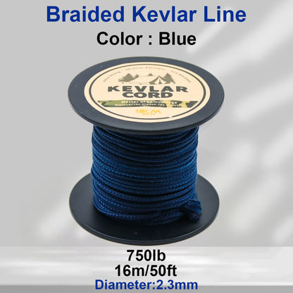 150lb-1500lb Blue Braided Kevlar Line