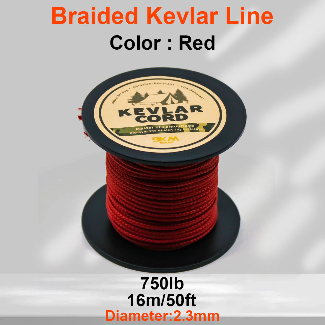 150lb-1500lb Red Braided Kevlar Line