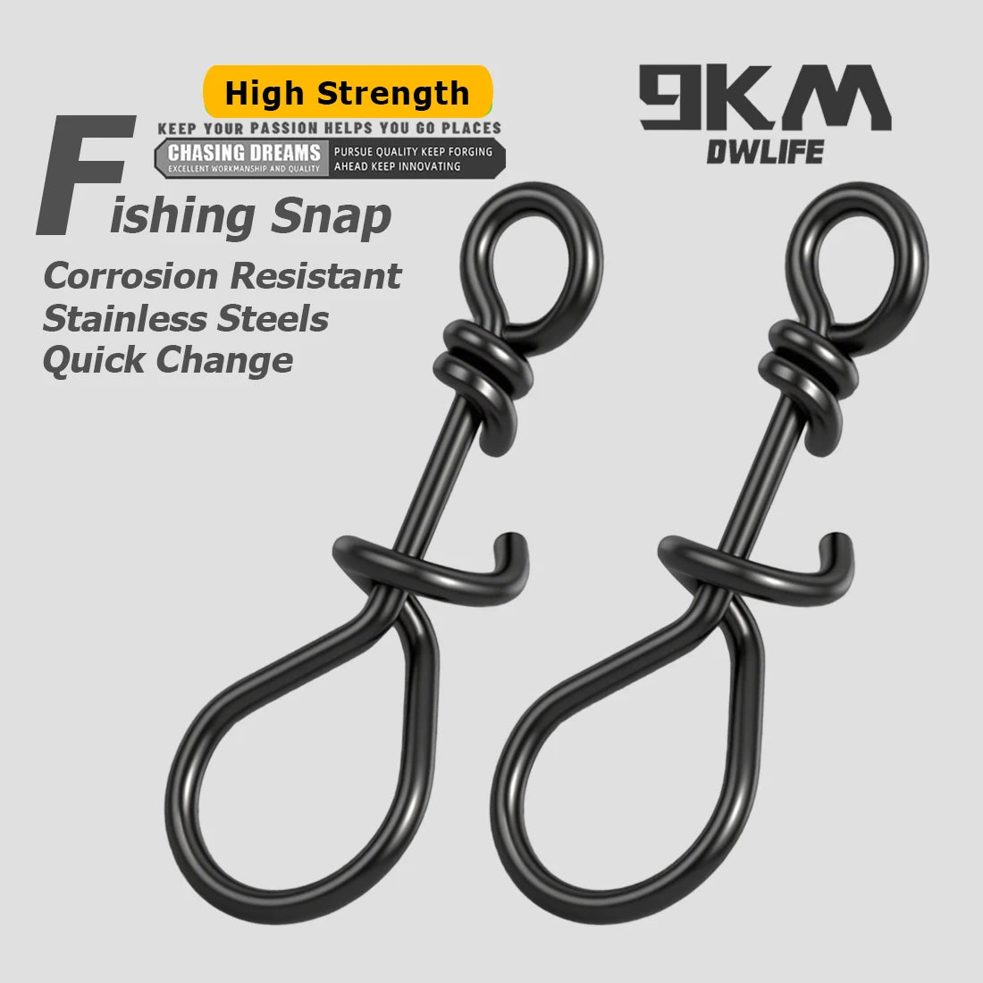 15pcs Fishing Clip Stainless Steel Fishing Snap Quick Change Clip for Fishing Lure Power Speed Snap