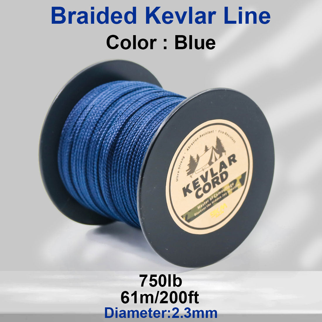 150lb-1500lb Blue Braided Kevlar Line