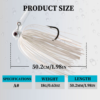 Chatterbait Jig Lure Rubber Jig Lure with PVC Blade