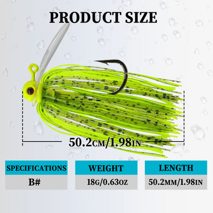 Chatterbait Jig Lure Rubber Jig Lure with PVC Blade
