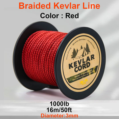 150lb-1500lb Red Braided Kevlar Line