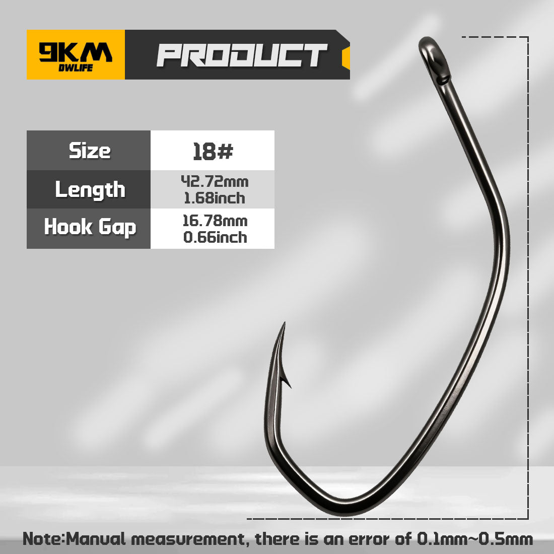 9KM Fishing Hook 25-100pcs High Carbon Steel Live Bait Hook Offset