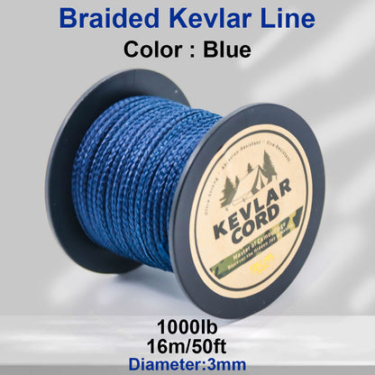 150lb-1500lb Blue Braided Kevlar Line
