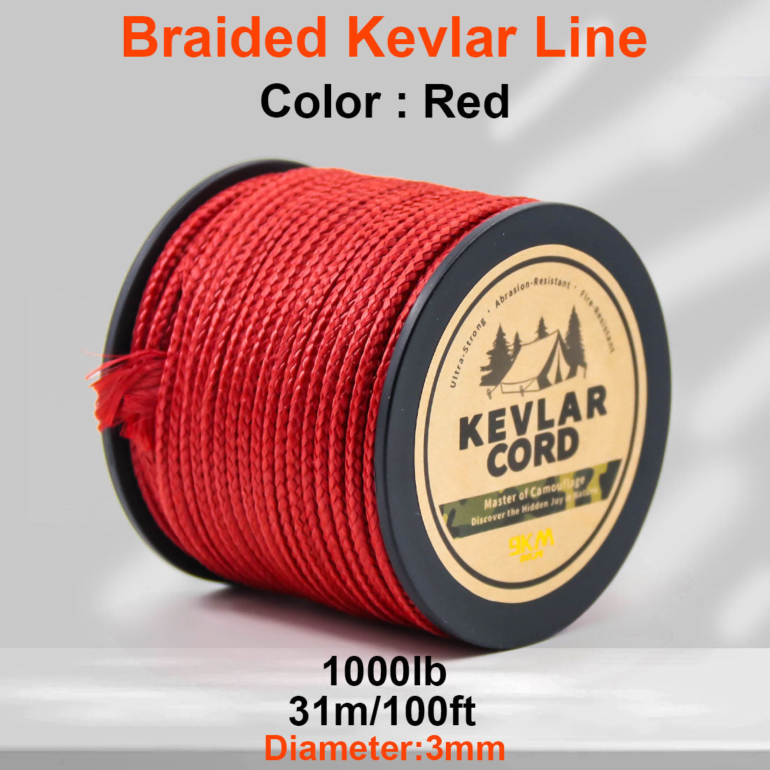 150lb-1500lb Red Braided Kevlar Line