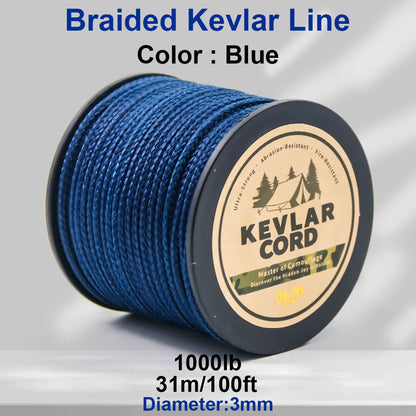 150lb-1500lb Blue Braided Kevlar Line