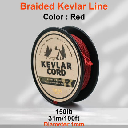 150lb-1500lb Red Braided Kevlar Line