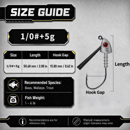 9KM Weedless Swimbait Jig Heads Hook 10pcs Swiming Jig Hook with with Fiber Weed Guard