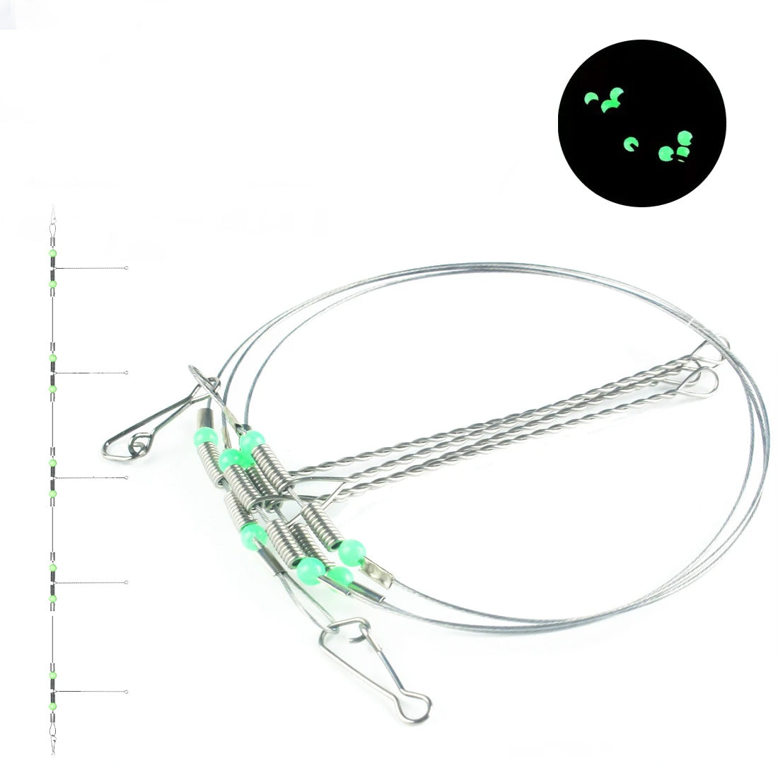 Steel Wire Balance Tandem Hook Fishing Leader line Rig – 9km-dwlife