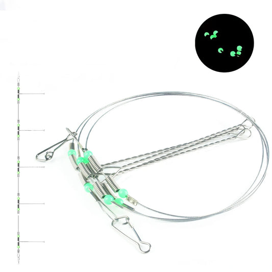 Steel Wire Balance Tandem Hook Fishing Leader line Rig