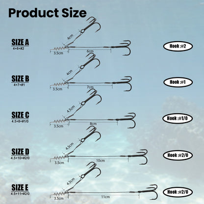 Stinger Rig Pike Stinger Hooks  with Treble Hook