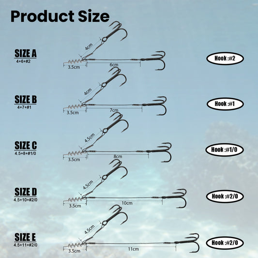 Stinger Rig Pike Stinger Hooks  with Treble Hook