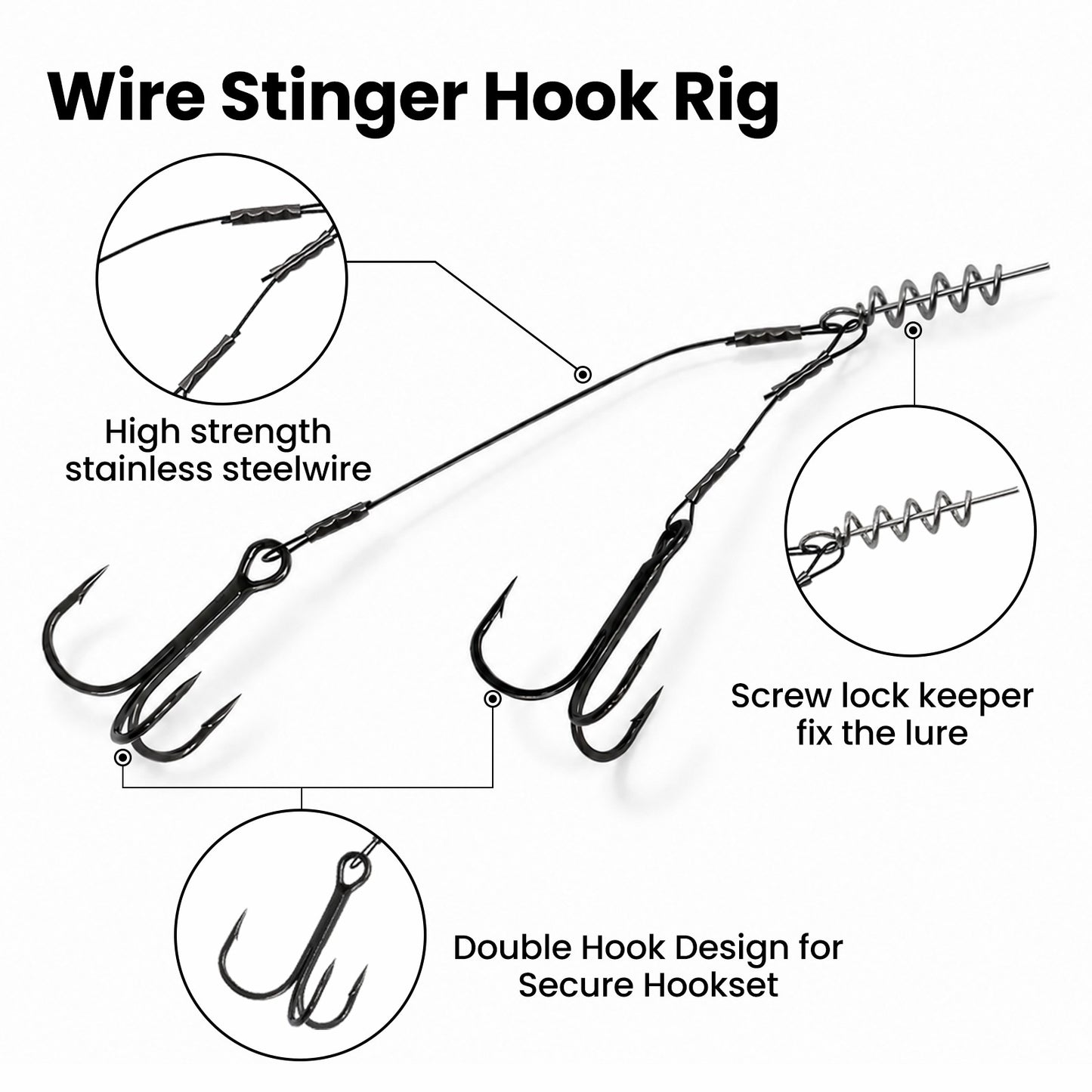 Stinger Rig Pike Stinger Hooks  with Treble Hook