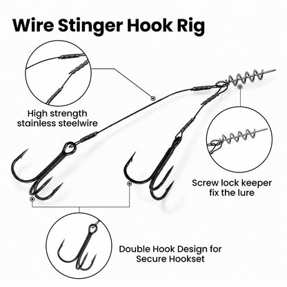 Stinger Rig Pike Stinger Hooks  with Treble Hook