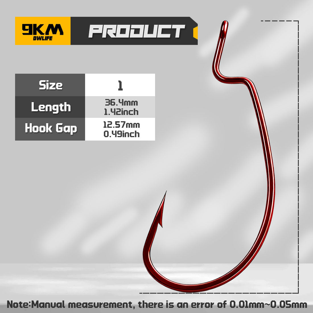 Red EWG Worm Hook 25-100pcs Offset Fishing Hook