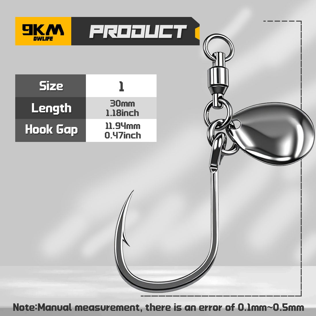Fishing Hook Big with Swivel&Spoon Live Bait Hook Circle Hooks