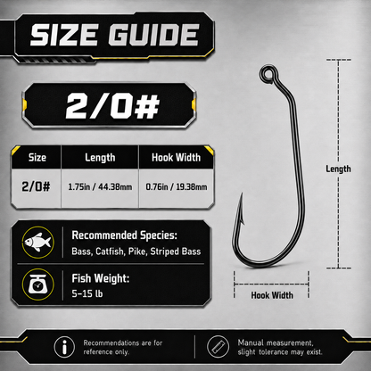 Heavy Duty Worm Hook 25-100pcs EWG Hook for Bass Fishing Soft Worm Plastic Lure Hook