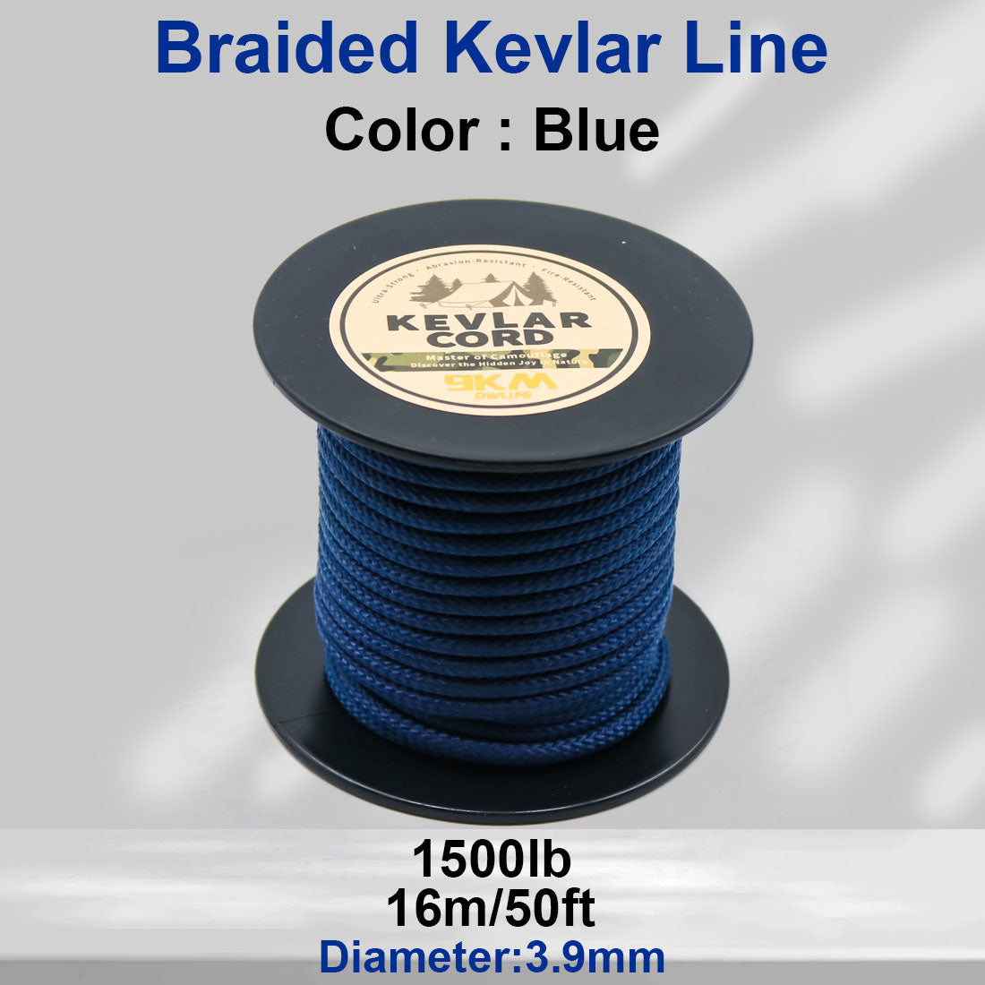 150lb-1500lb Blue Braided Kevlar Line