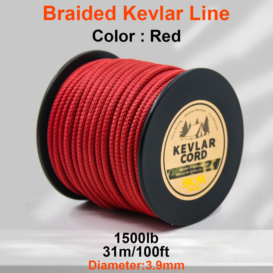 150lb-1500lb Red Braided Kevlar Line