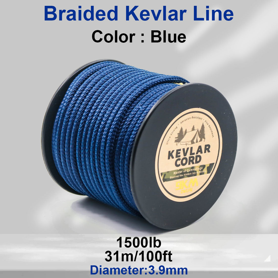 150lb-1500lb Blue Braided Kevlar Line