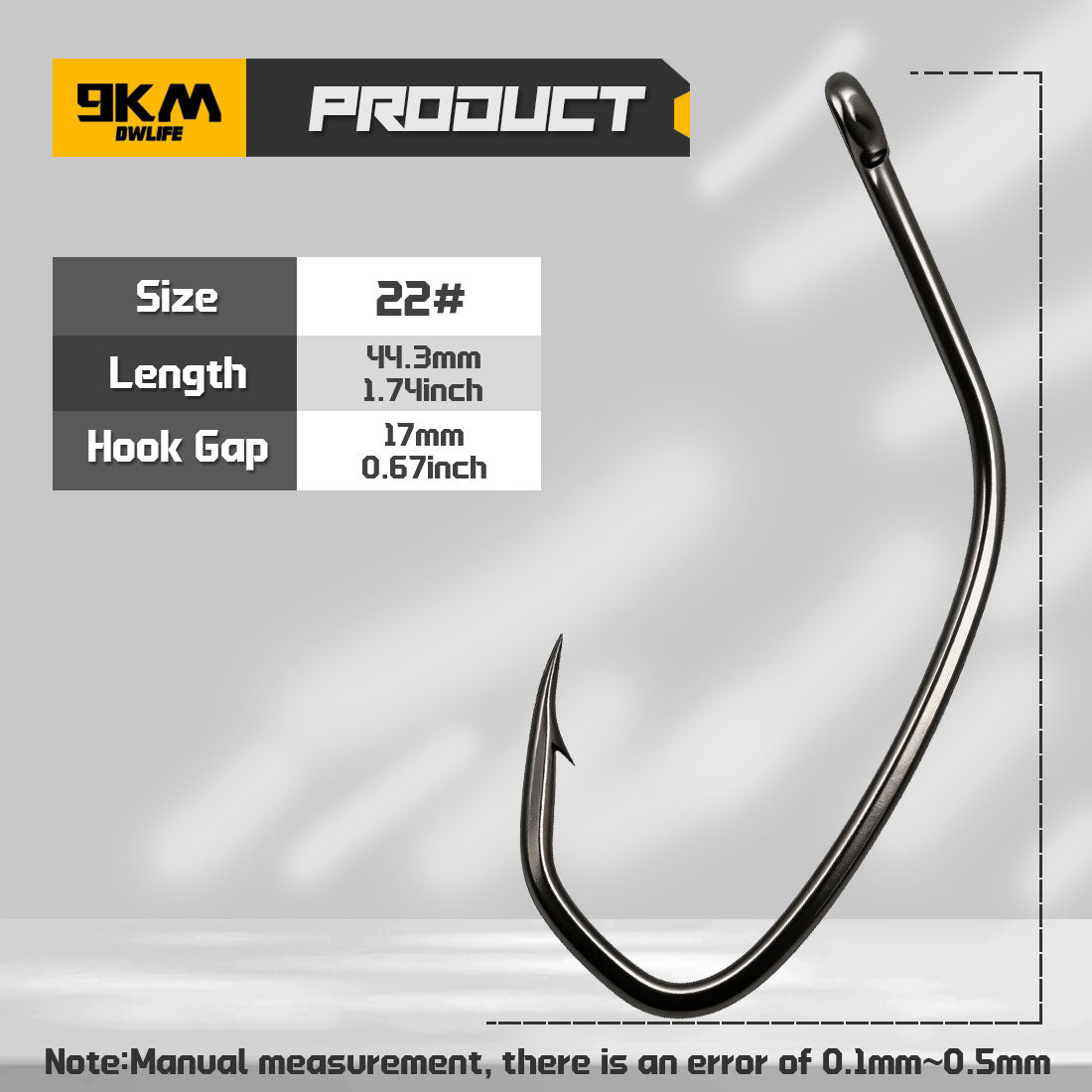 9KM Fishing Hook 25-100pcs High Carbon Steel Live Bait Hook Offset