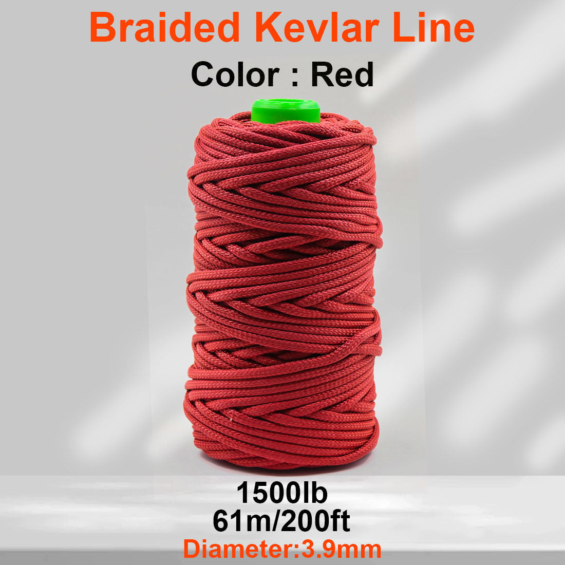 150lb-1500lb Red Braided Kevlar Line