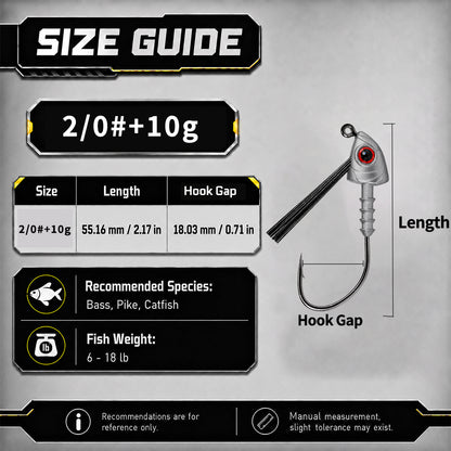 9KM Weedless Swimbait Jig Heads Hook 10pcs Swiming Jig Hook with with Fiber Weed Guard