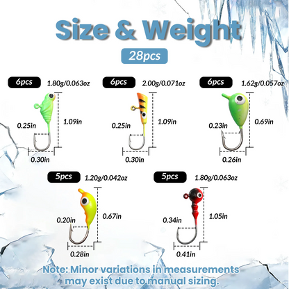 Ice Fishing Jig Set 20-28pcs Ice Fishing Lures