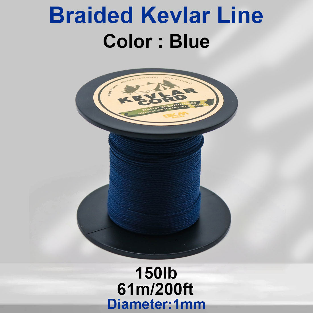 150lb-1500lb Blue Braided Kevlar Line