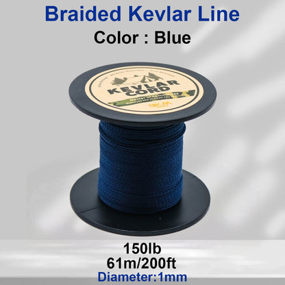 150lb-1500lb Blue Braided Kevlar Line