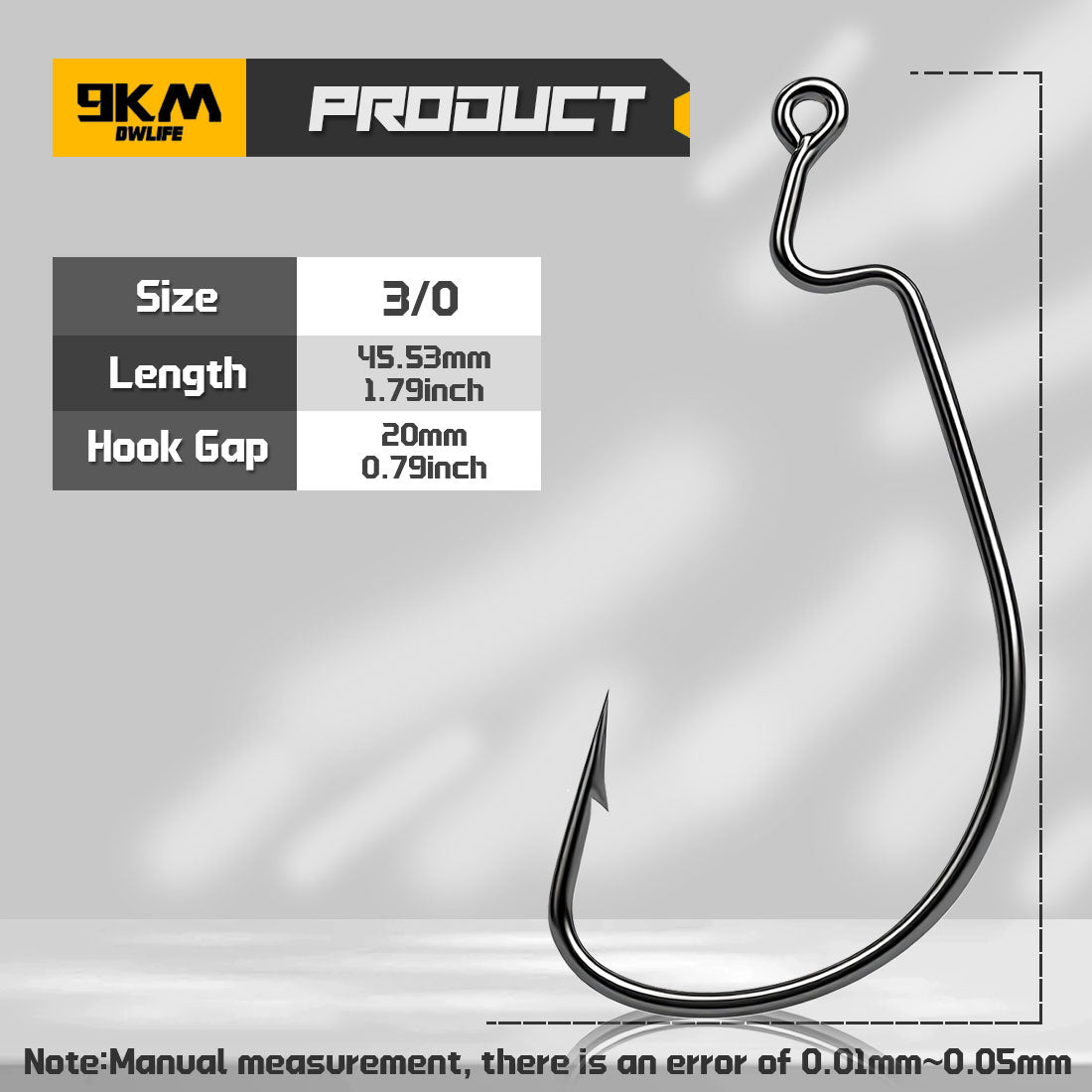 EWG Hooks for Bass Fishing, Offset Worm Hook Texas Rig Hooks