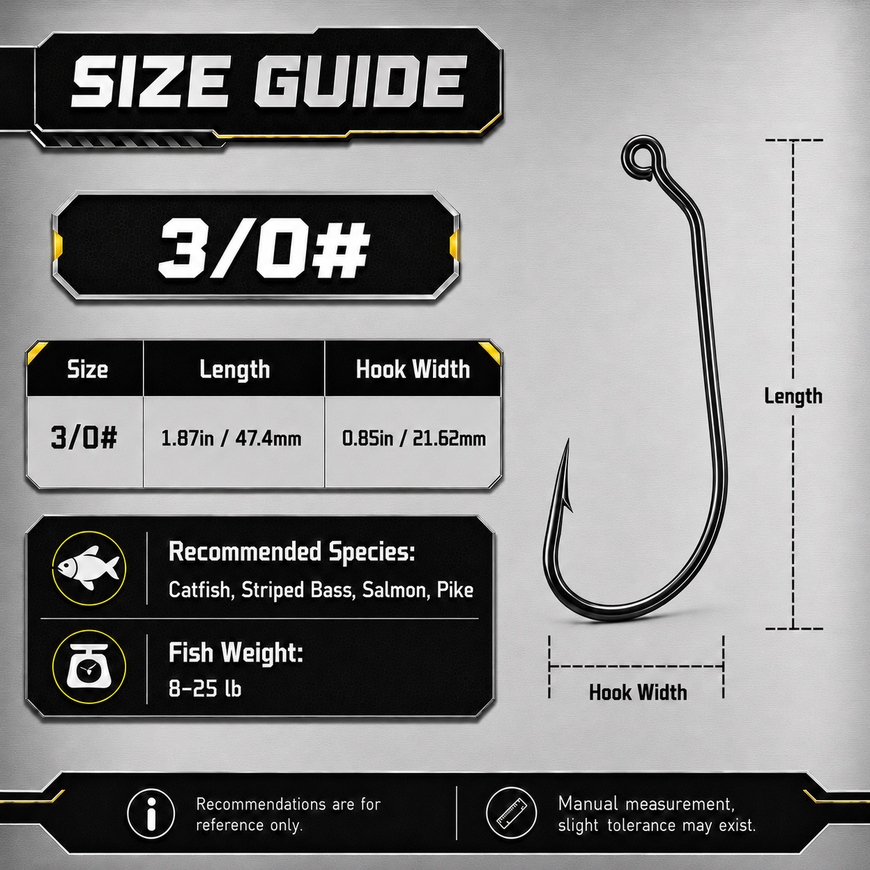Heavy Duty Worm Hook 25-100pcs EWG Hook for Bass Fishing Soft Worm Plastic Lure Hook