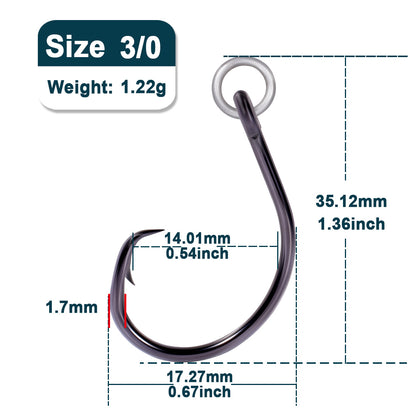 Circle Hooks Fishing with Ringed Eye