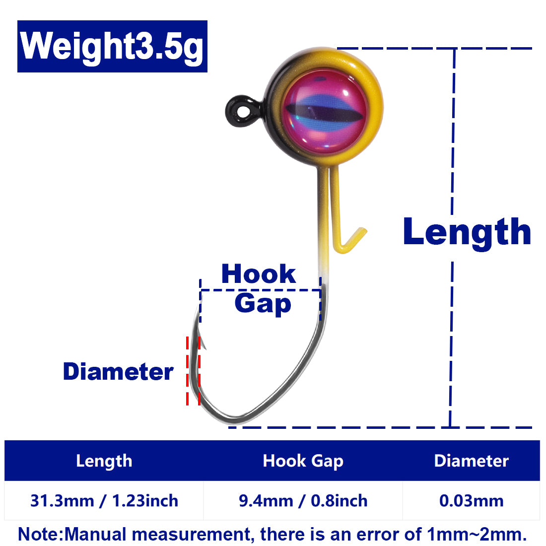Jig Heads Hook 3D Eyes Fishing Hooks
